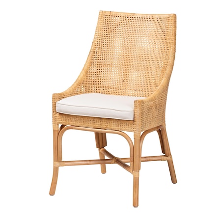 Baxton Studio Bella Modern Bohemian Natural Brown Rattan Dining Chair 232-13092-ZORO